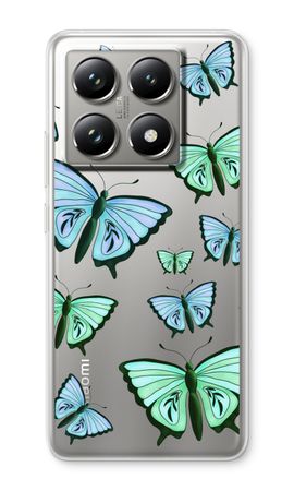 Blaue und grüne Schmetterlinge