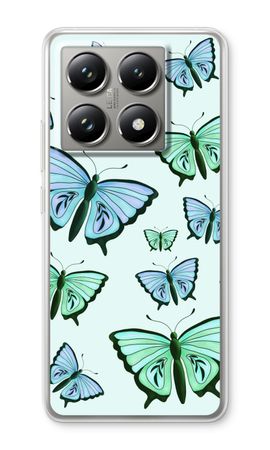 Blaue und grüne Schmetterlinge