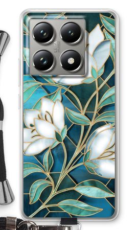 Blue stained glass flowers