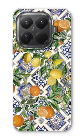 Blue tiles, lemons and oranges