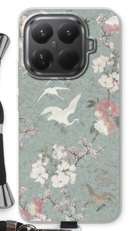 Japanese crane birds blossom
