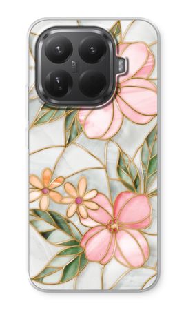 Orange stained glass flower