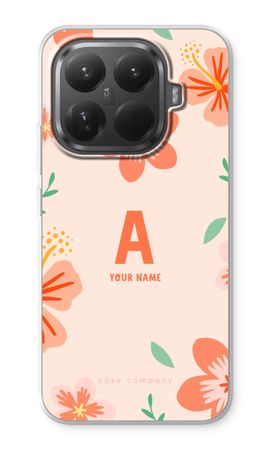 Tropical Pink Flowers Monogram