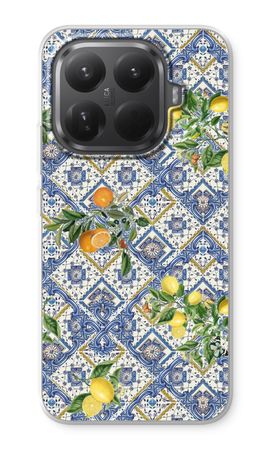 Blue tiles, lemons and oranges - small