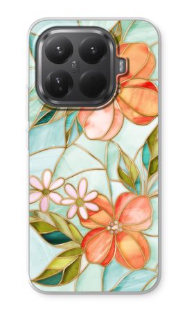 Orange stained glass flower