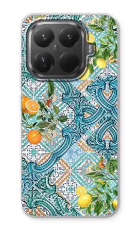 Blue tiles, lemons and oranges