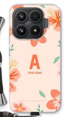 Tropical Pink Flowers Monogram