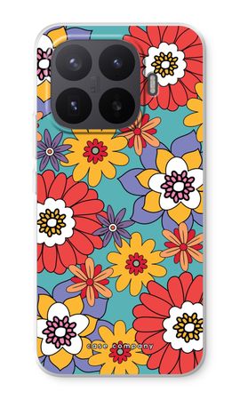 Retro Blumen - Blau