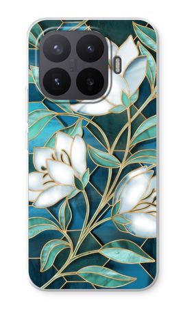Blaue Glasmalerei Blumen