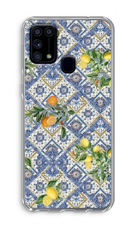 Blue tiles, lemons and oranges - small