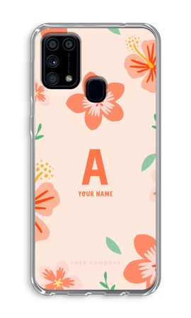 Tropical Pink Flowers Monogram