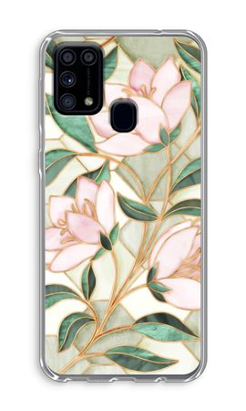 Orange stained glass flower