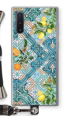 Blue tiles, lemons and oranges