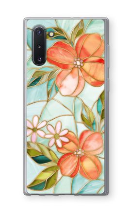 Orange stained glass flower