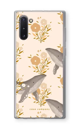 Floral Whales, Samsung Galaxy Note 10 pehmeä kotelo