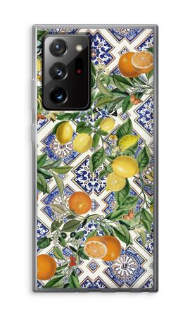 Blue tiles, lemons and oranges
