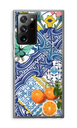 Blue tiles and oranges