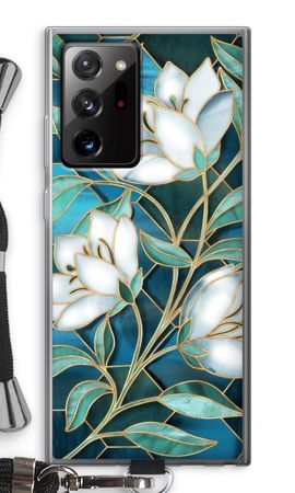 Blue stained glass flowers