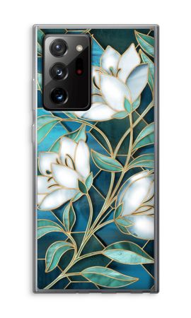 Blue stained glass flowers