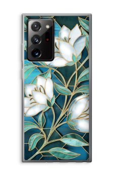 Blue stained glass flowers