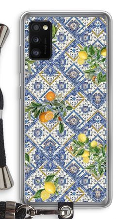 Blue tiles, lemons and oranges - small