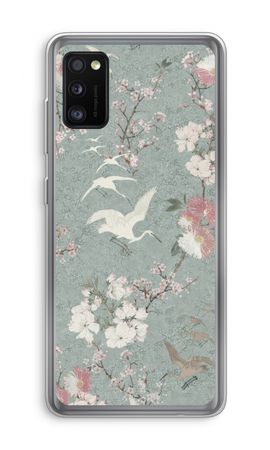 Japanese crane birds blossom