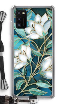 Blue stained glass flowers