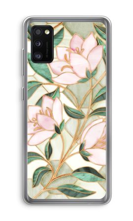 Orange stained glass flower