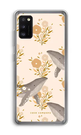 Floral Whales, Samsung Galaxy A41 pehmeä kotelo