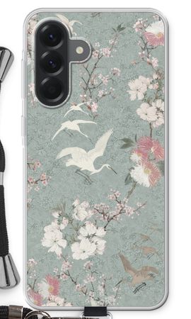 Japanese crane birds blossom