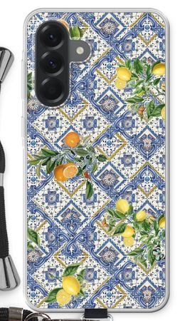 Blue tiles, lemons and oranges - small