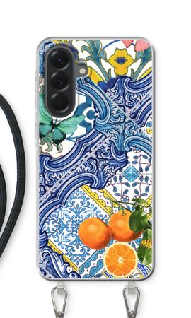 Blauwe tegels en sinaasappels