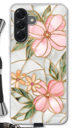 Orange stained glass flower