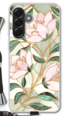 Orange stained glass flower