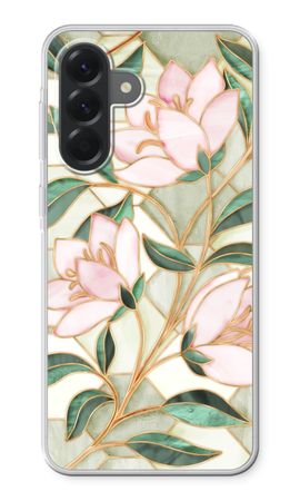 Orange stained glass flower