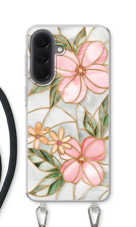 Orange stained glass flower