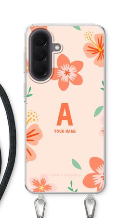 Tropical Pink Flowers Monogram