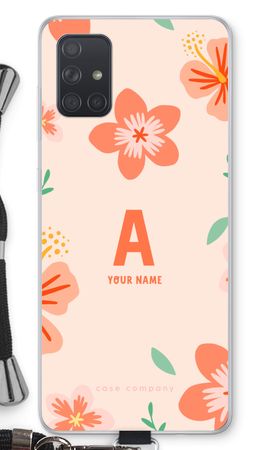 Tropical Pink Flowers Monogram
