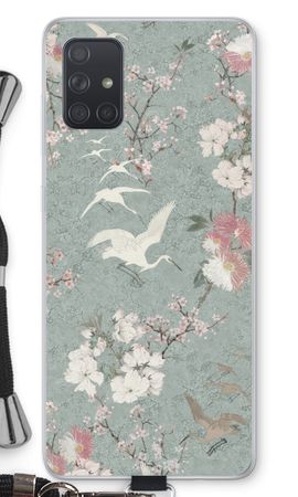 Japanese crane birds blossom
