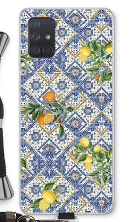 Blue tiles, lemons and oranges - small