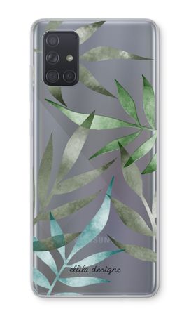 Tropical watercolor leaves