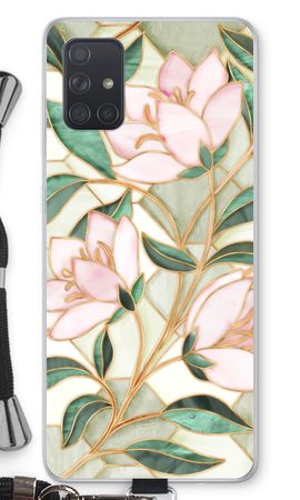 Orange stained glass flower