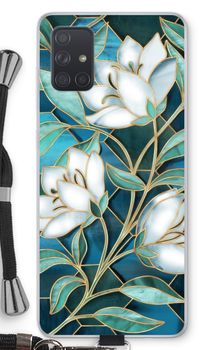 Blue stained glass flowers