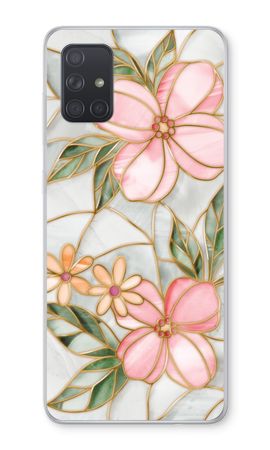 Orange stained glass flower