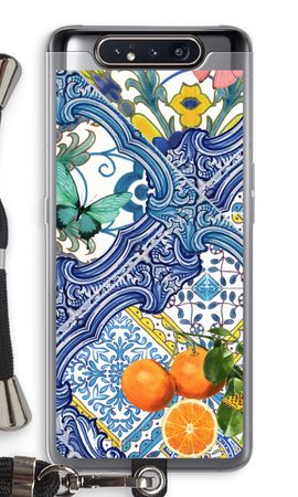 Blue tiles and oranges