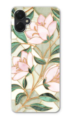 Orange stained glass flower