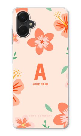 Tropical Pink Flowers Monogram