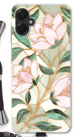 Orange stained glass flower