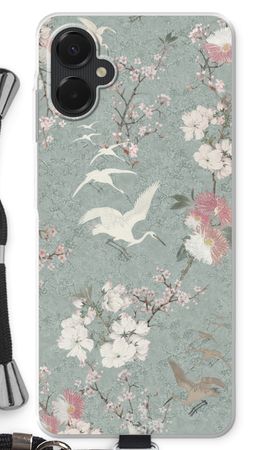 Japanese crane birds blossom
