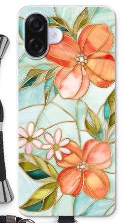 Orange stained glass flower